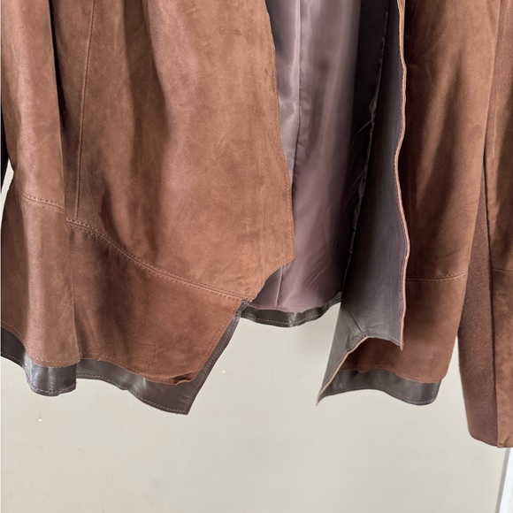 New Sejour Women’s Open Front Suede Leather Jacket, 16W - Picture 4 of 4